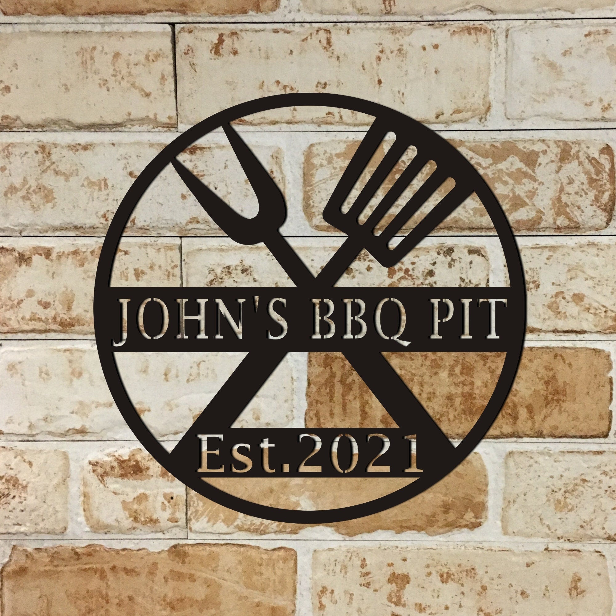 Personalized Grill Metal Decor, Custom Metal Sign, Personalized Bar Metal Sign, Christmas Gift, BBQ Sign, Restaurant Name Metal Sign