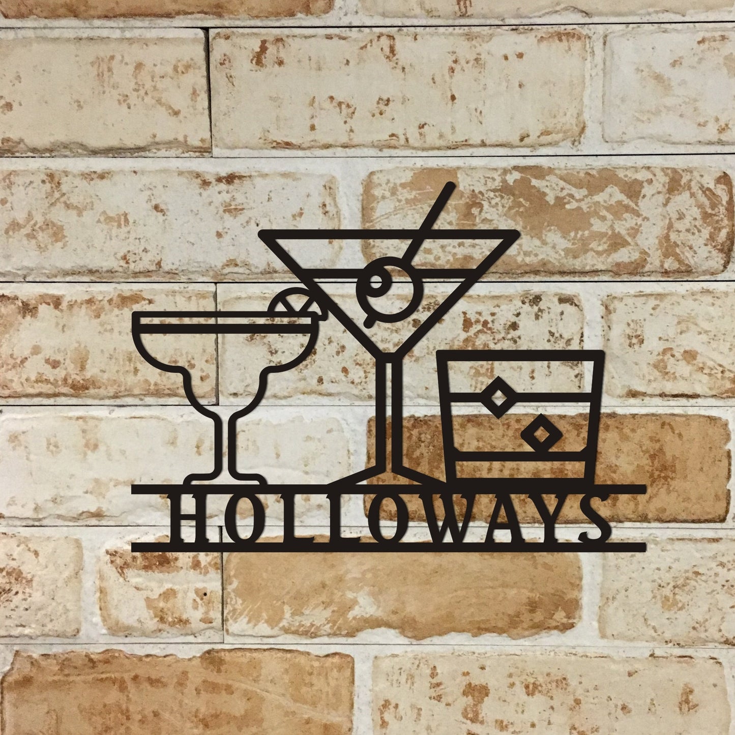 Personalized Bar Metal Wall Art, Cocktail Metal Wall Art, Custom Bar Sign, Unique Birthday Gift, Metal Name Sign, Custom Pub Name Sign