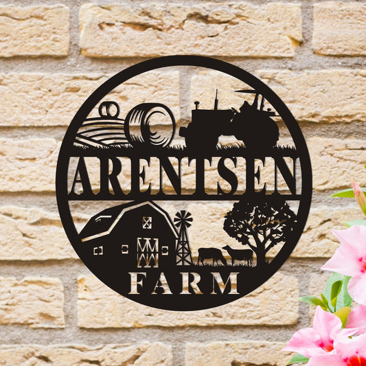 Custom Cow Ranch Metal Sign, Unique Family Name Gift, Personalized Metal Farmhouse Sign, Range Established Sign, Cow Farm Metal Sign
