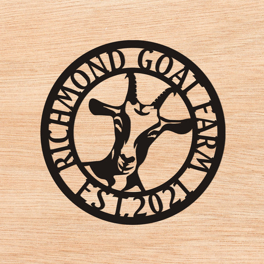 Personalized Goat Metal Farm Sign, Custom Metal Goat Ranch Sign, Unique Family Gift, Porch Metal Wall Sign, Christmas Gift, Best Gift