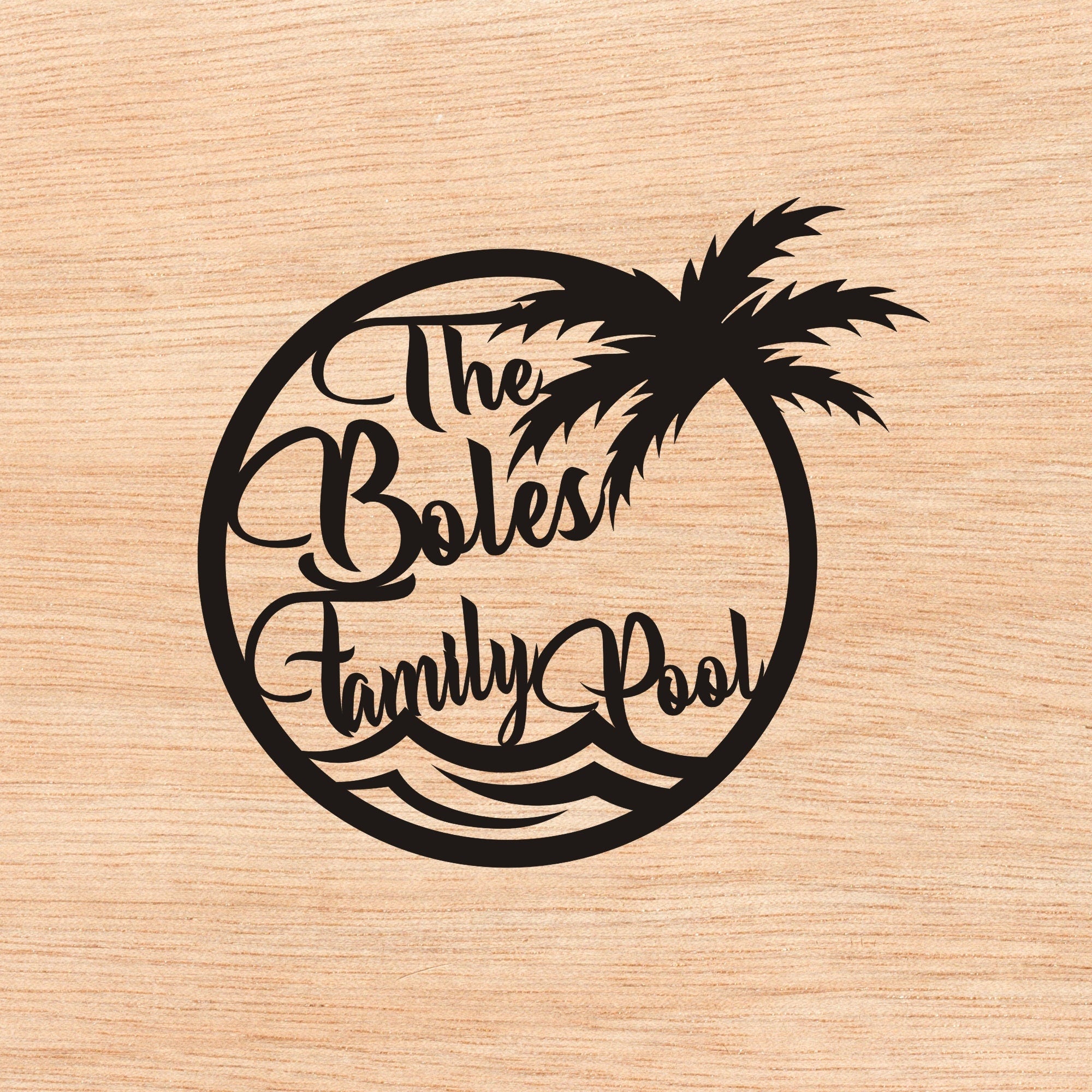 Personalized Metal Pool Name Sign - Custom Family Name Pool Decor - Beach Pool Bar Name Sign - Unique Birthday Gift - Best Anniversary Gift