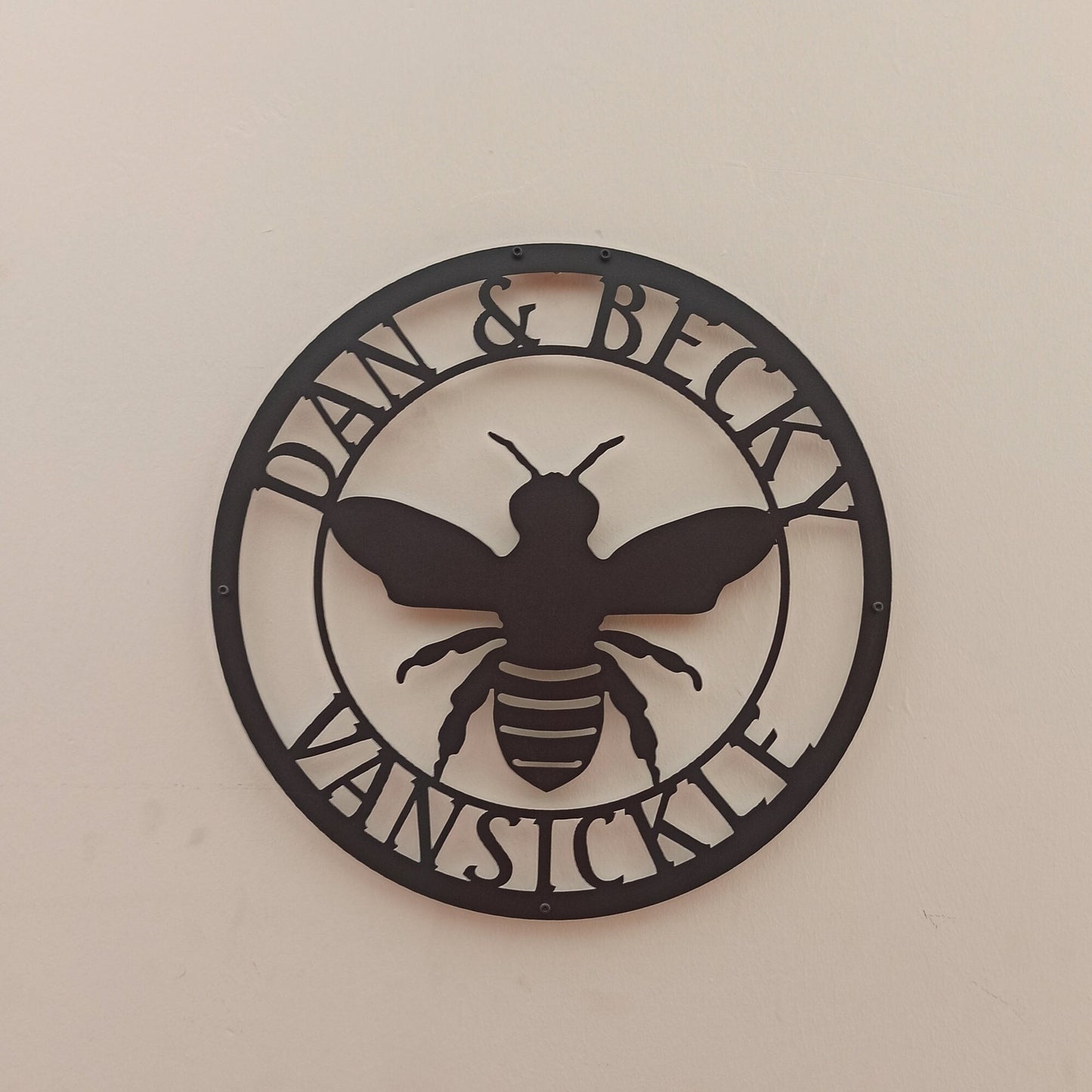 Personalized Honey Bee Sign, Farm Sign with established, Honey Bee Family Name, Custom Metal name, Best Anniversary Gift, Christmas Gift