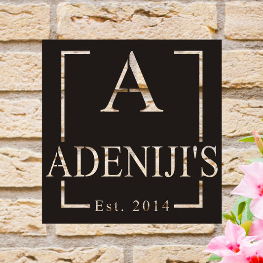 Personalized Family Sign, Metal Wall Art, Monogram Sign ,Customize Name Sign, Personalized Wall Art, Welcome Sign, Name Plate