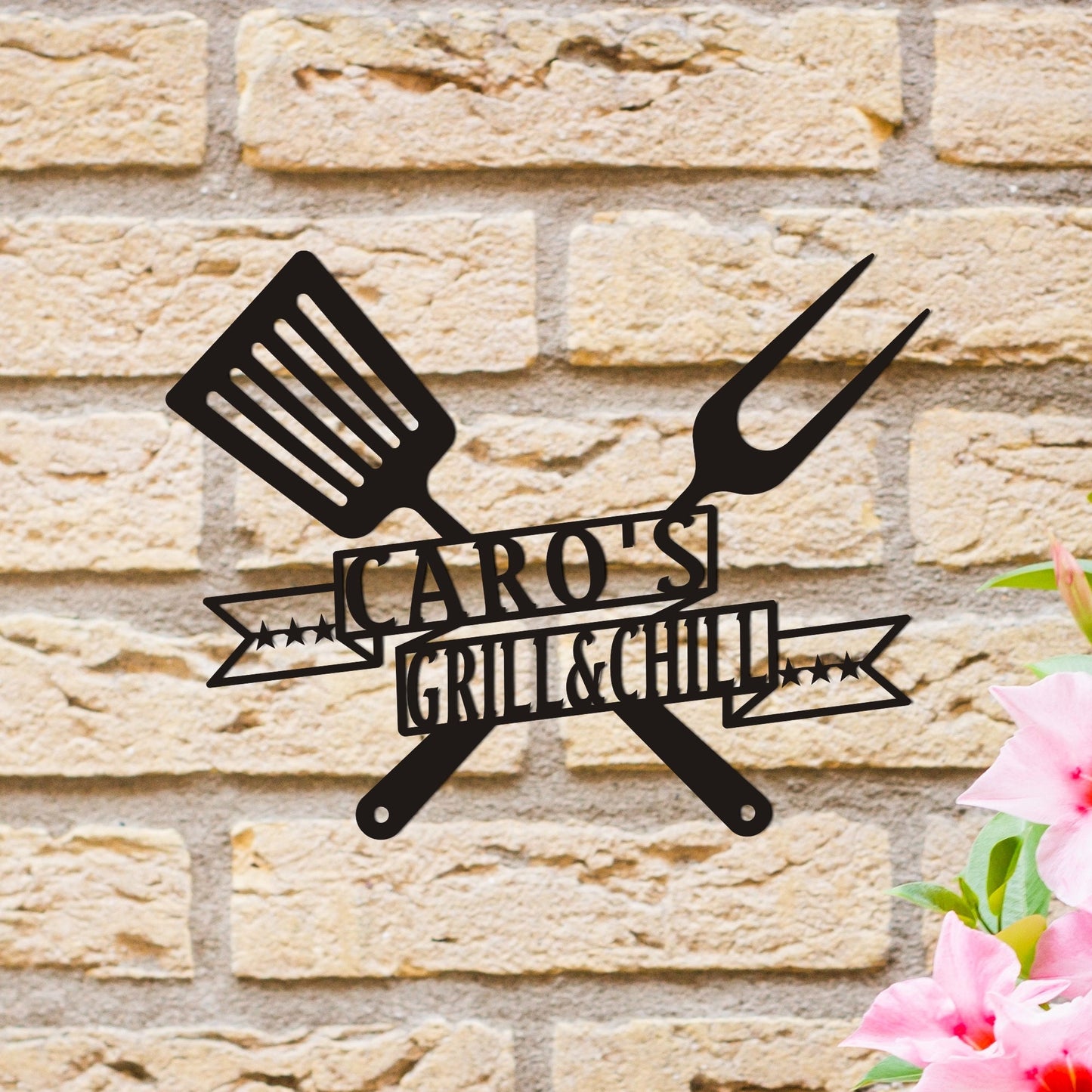 Personalized Grill Backyard Sign, BBQ Lovers CustomMetal Sign, Unique Bar Sign, Christmas Gift, Custom Metal BBQ Sign, Large Metal Pub Sign