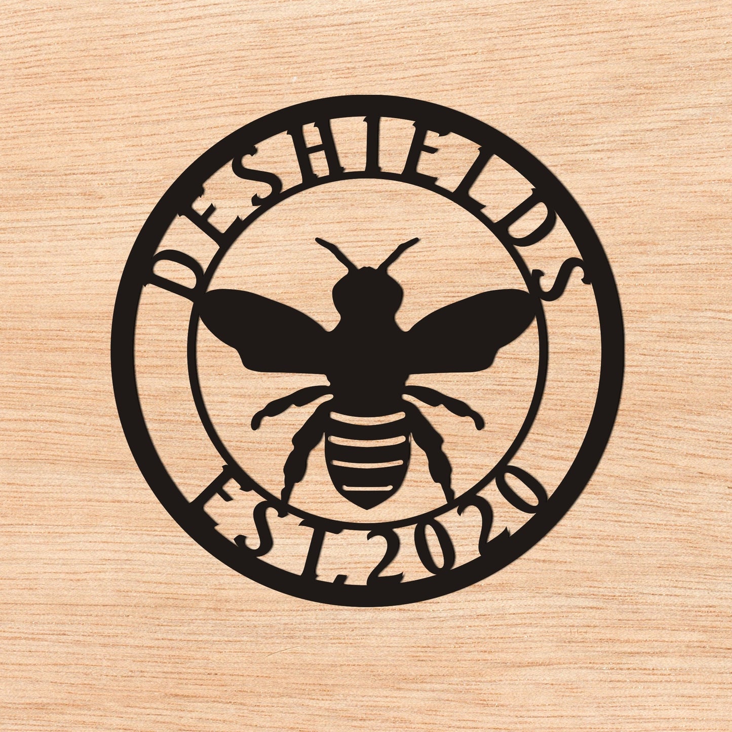 Personalized Honey Bee Sign, Farm Sign with established, Honey Bee Family Name, Custom Metal name, Best Anniversary Gift, Christmas Gift