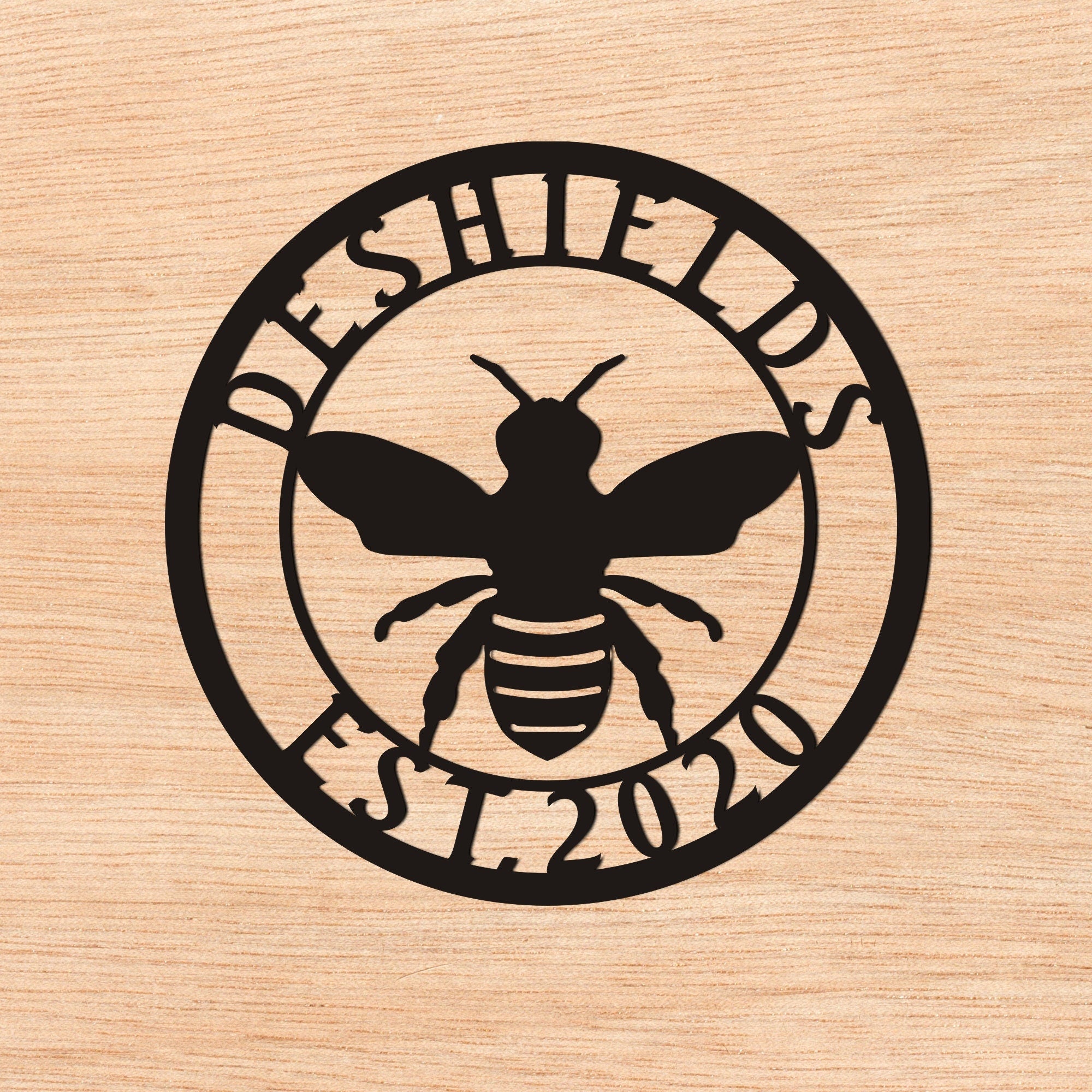 Personalized Honey Bee Sign, Farm Sign with established, Honey Bee Family Name, Custom Metal name, Best Anniversary Gift, Christmas Gift