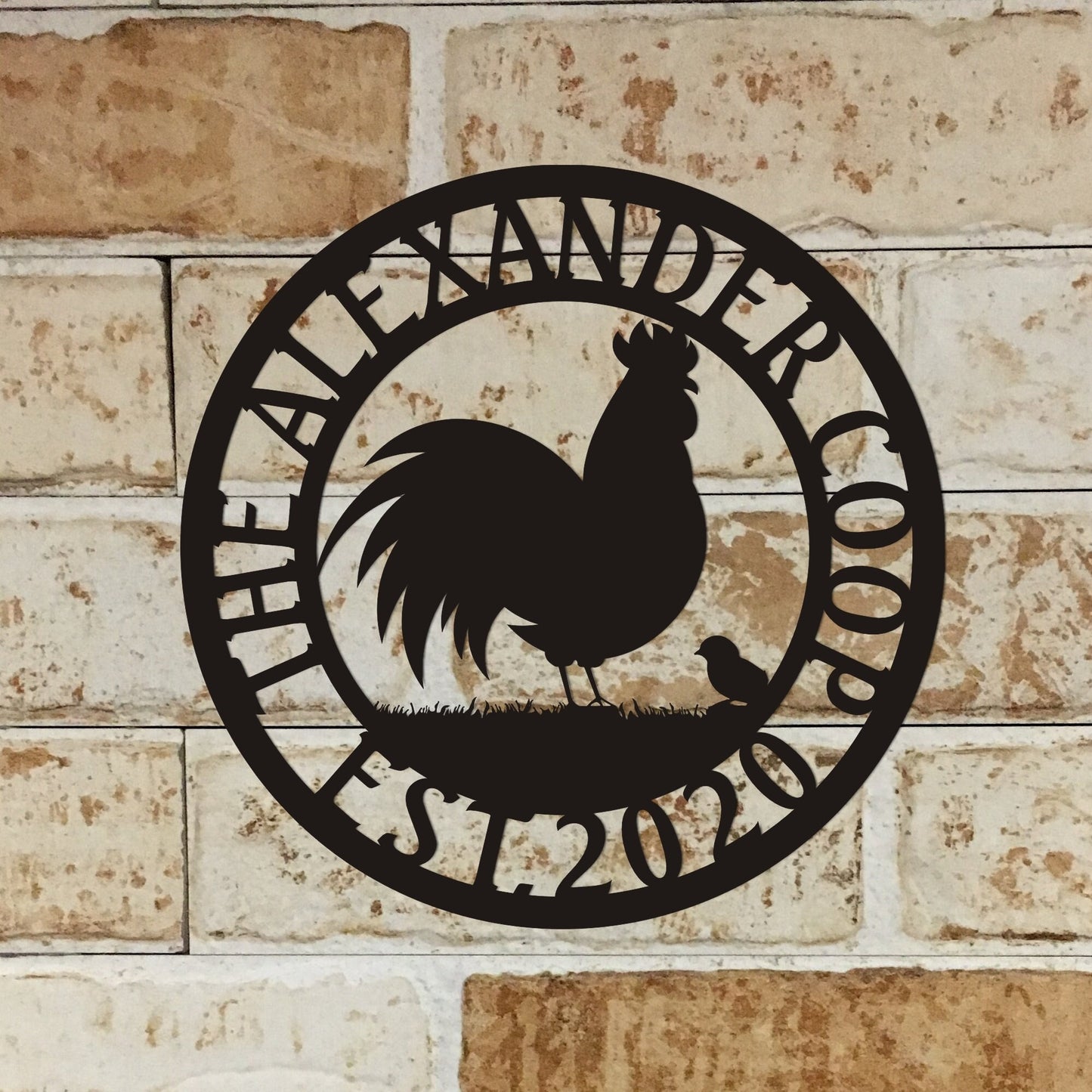Personalized Chicken Coop Sign, Custom Farmhouse Metal Sign, Ranchhouse Metal Wall Sign, Custom Word Sign, Unique Family Gift, Easy to Hang