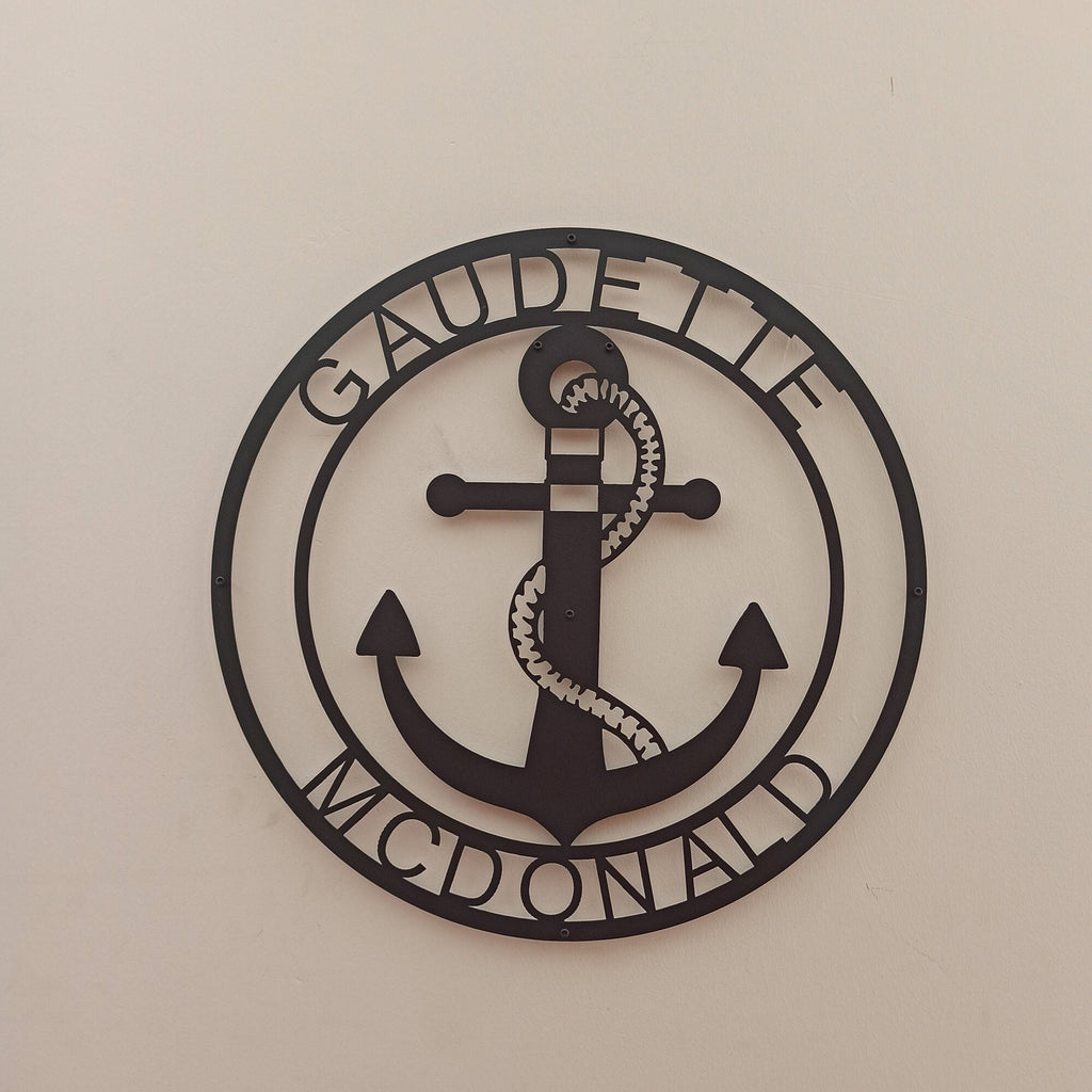 Personalized Metal Anchor Name Sign, Marine Metal Sign, Custom Sailor Name Sign, Nautical Lovers Gift, Anniversary Gift, Christmas Gift