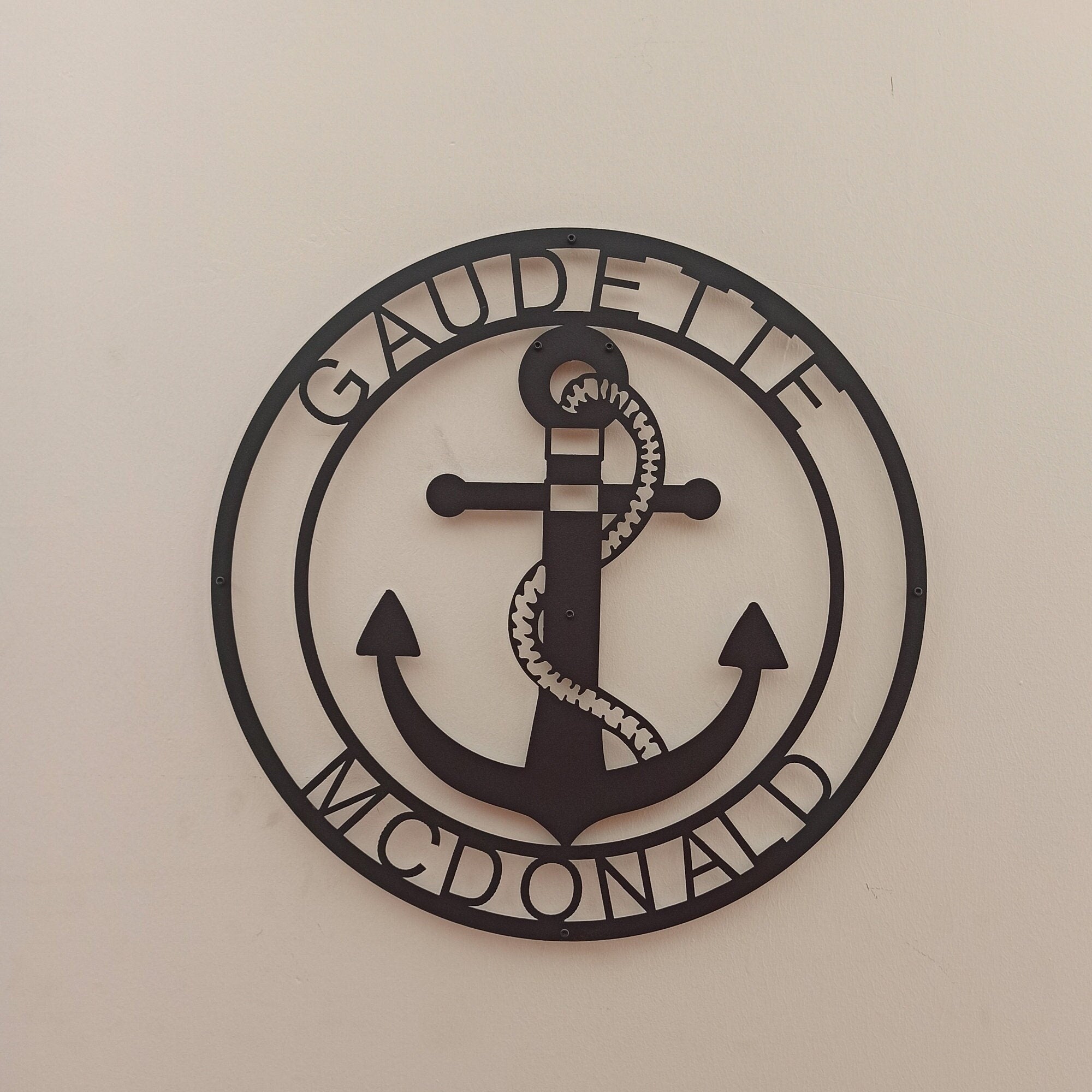 Personalized Metal Anchor Name Sign, Marine Metal Sign, Custom Sailor Name Sign, Nautical Lovers Gift, Anniversary Gift, Christmas Gift
