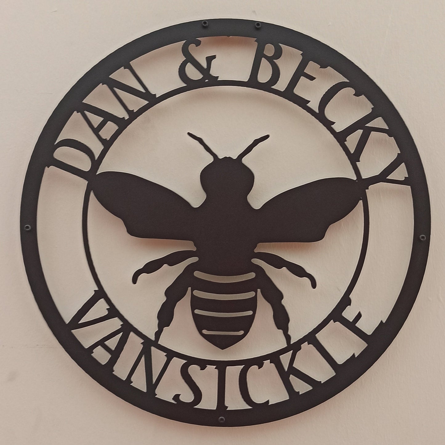 Personalized Honey Bee Sign, Farm Sign with established, Honey Bee Family Name, Custom Metal name, Best Anniversary Gift, Christmas Gift