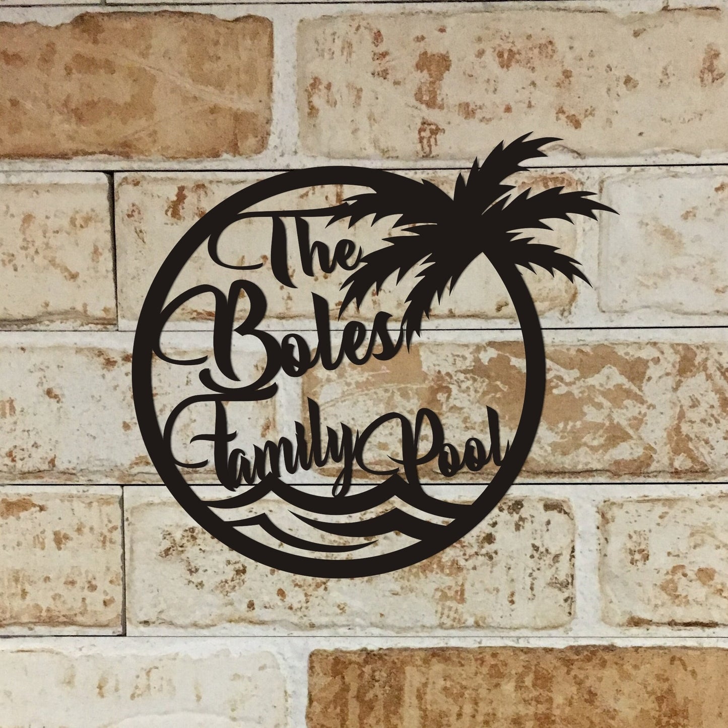 Personalized Metal Pool Name Sign - Custom Family Name Pool Decor - Beach Pool Bar Name Sign - Unique Birthday Gift - Best Anniversary Gift