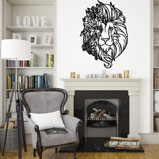 Mandala Lion Metal Wall Art, Metal Mandala Lion Wall Decor, Wall Decor, Unique Metal Gift, Lion Head Metal Wall Art, Housewarming Gift
