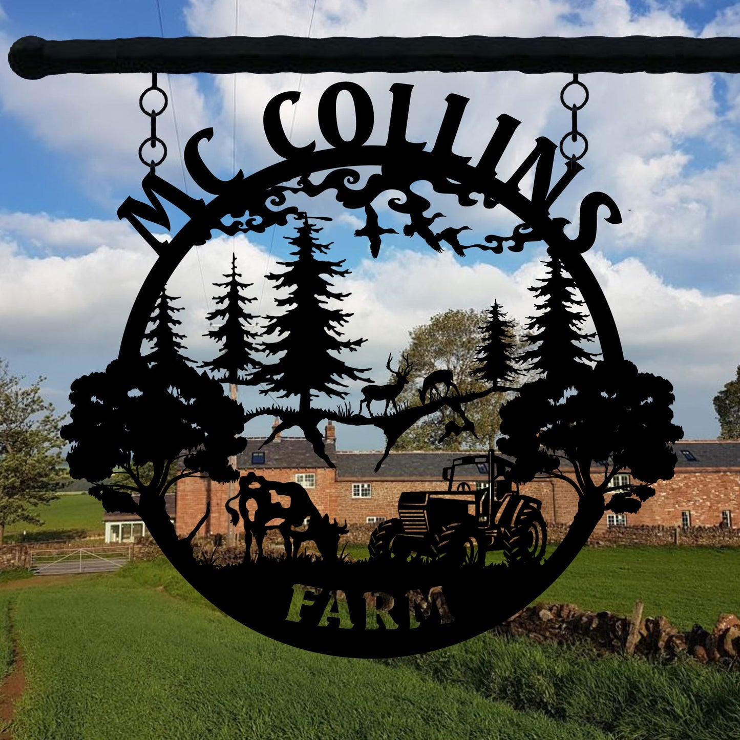 Personalized House Garden Metal Family Name Sign, Custom Last Name Sign, Farmhouse Metal Sign, Unique Ranch Sign, Christmas Gift