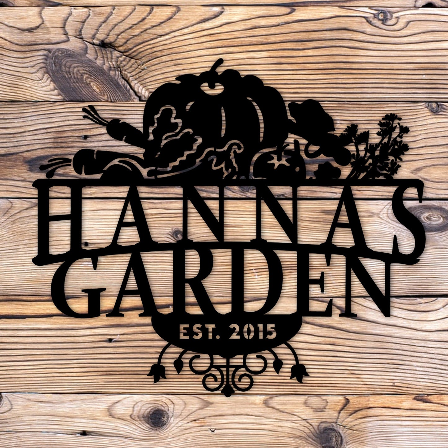 Personalized House Garden Metal Name Sign, Custom Vegan and Fruit Figures Metal Name Sign, Christmas Gift, Home Garden Entry Metal Sign