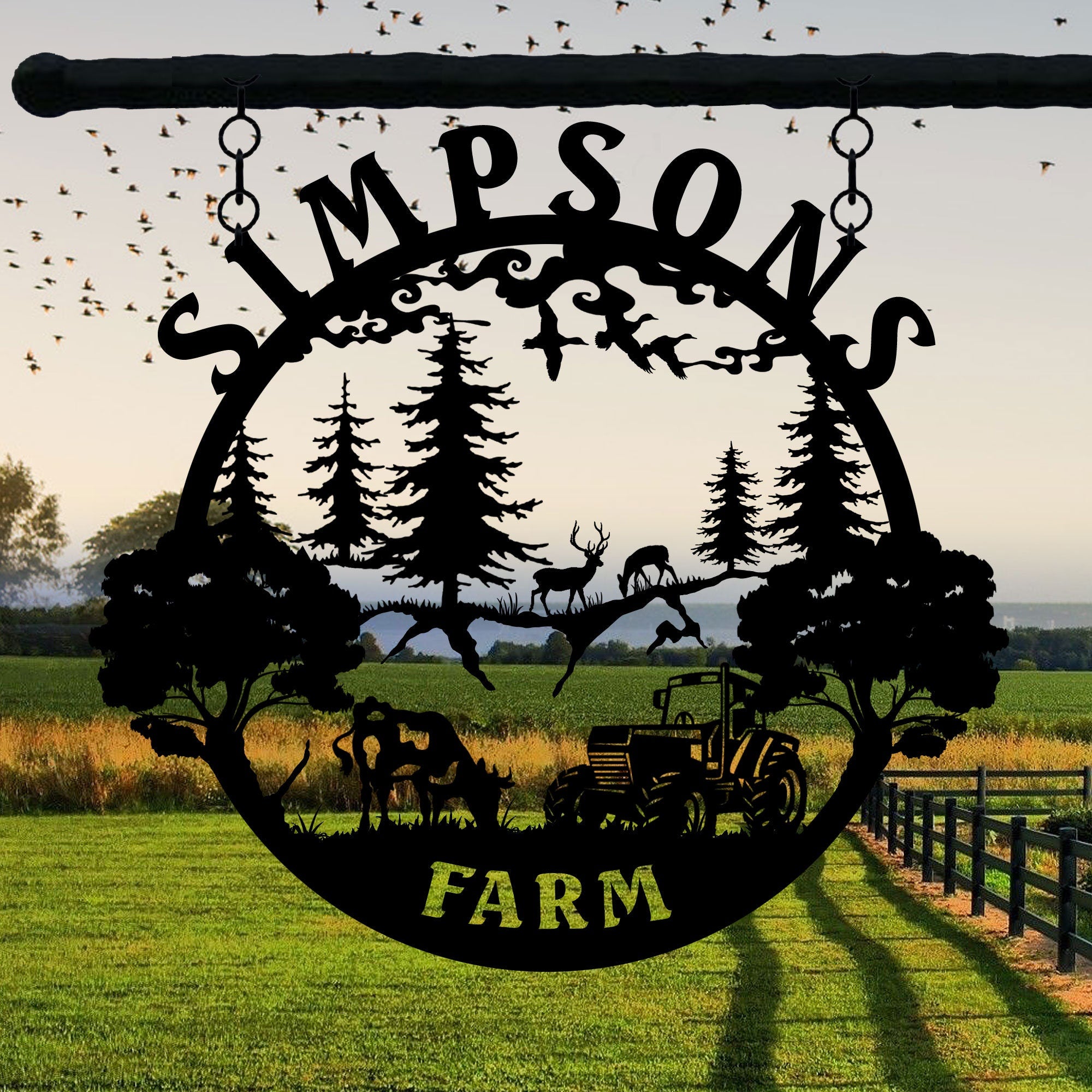 Personalized House Garden Metal Family Name Sign, Custom Last Name Sign, Farmhouse Metal Sign, Unique Ranch Sign, Christmas Gift