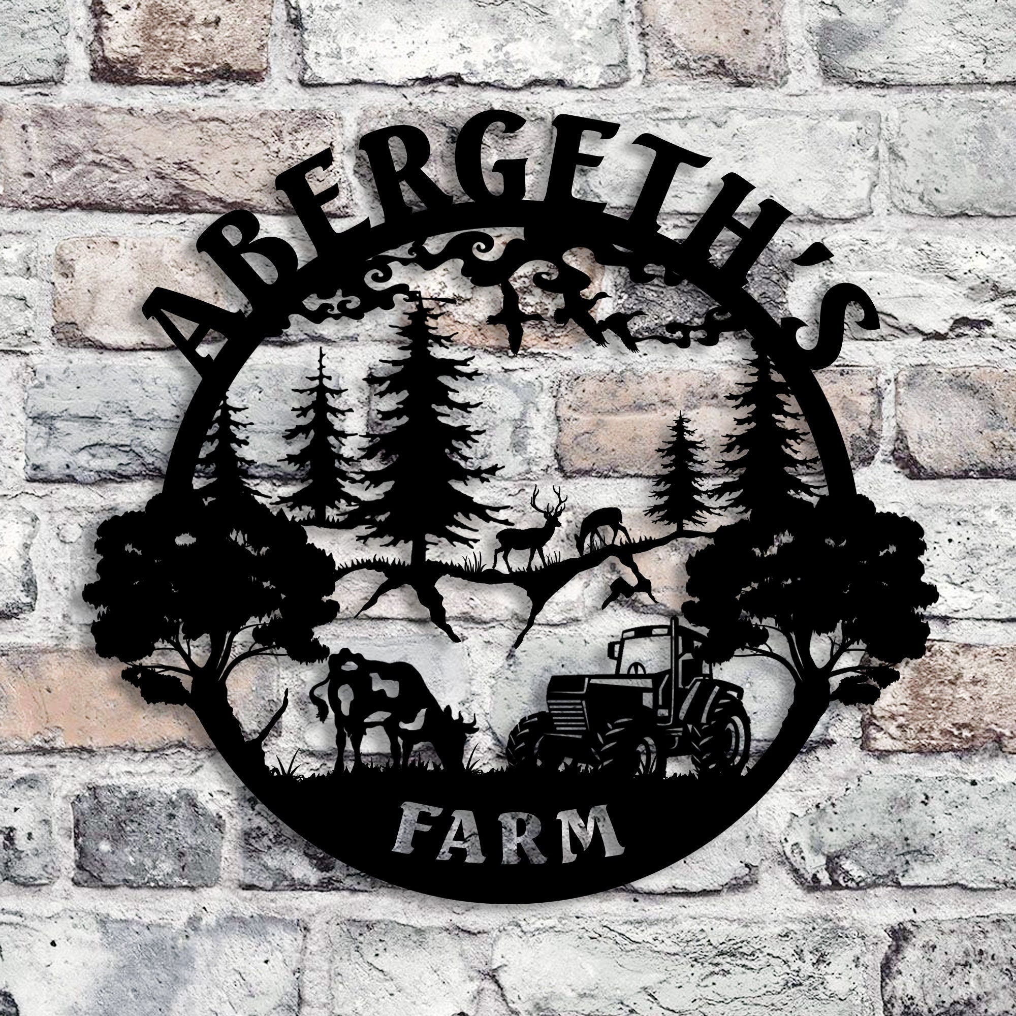 Personalized House Garden Metal Family Name Sign, Custom Last Name Sign, Farmhouse Metal Sign, Unique Ranch Sign, Christmas Gift
