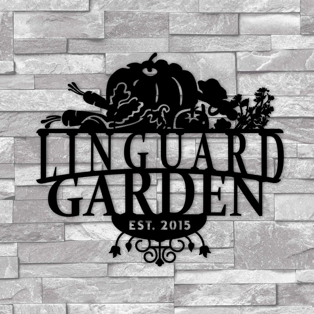 Personalized House Garden Metal Name Sign, Custom Vegan and Fruit Figures Metal Name Sign, Christmas Gift, Home Garden Entry Metal Sign