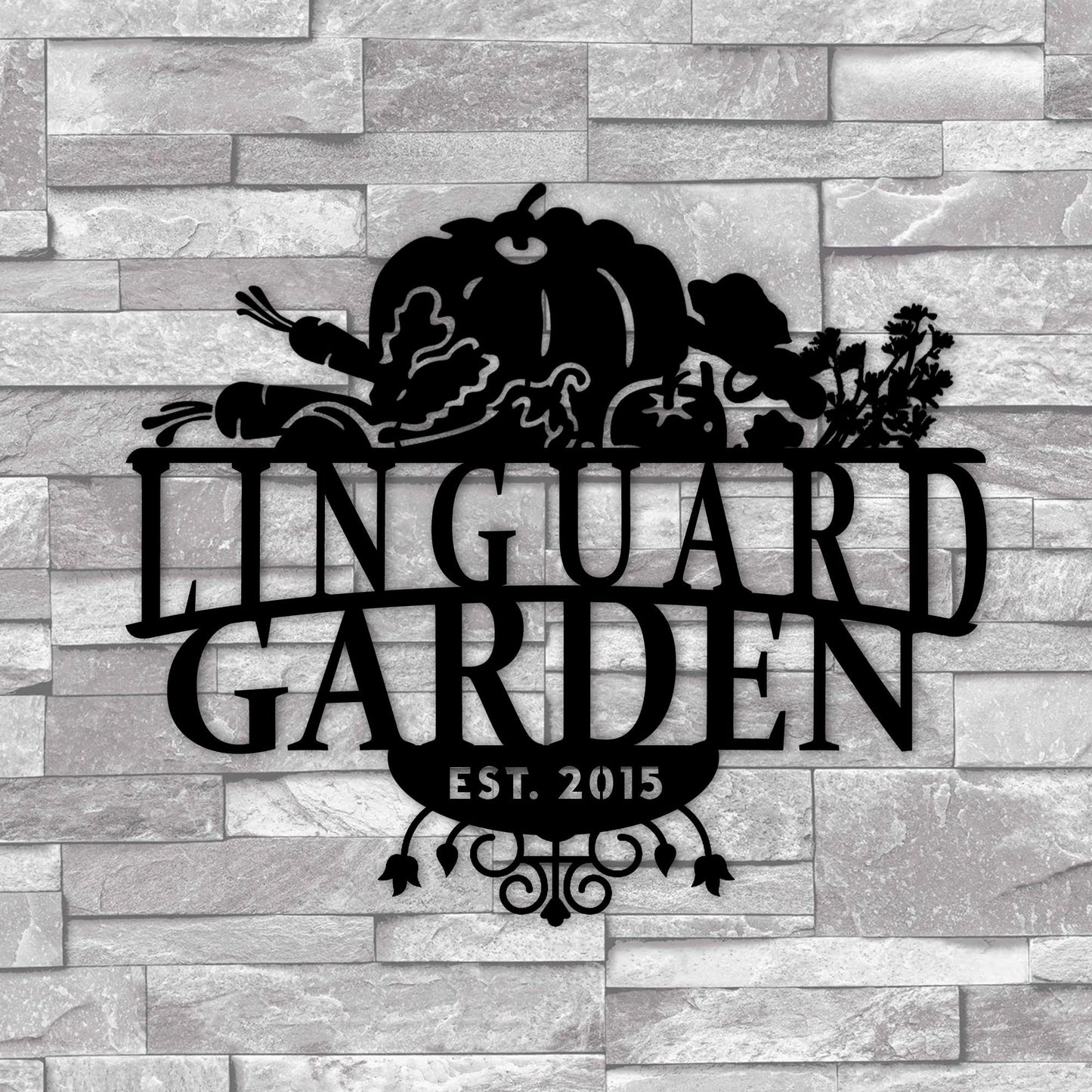 Personalized House Garden Metal Name Sign, Custom Vegan and Fruit Figures Metal Name Sign, Christmas Gift, Home Garden Entry Metal Sign