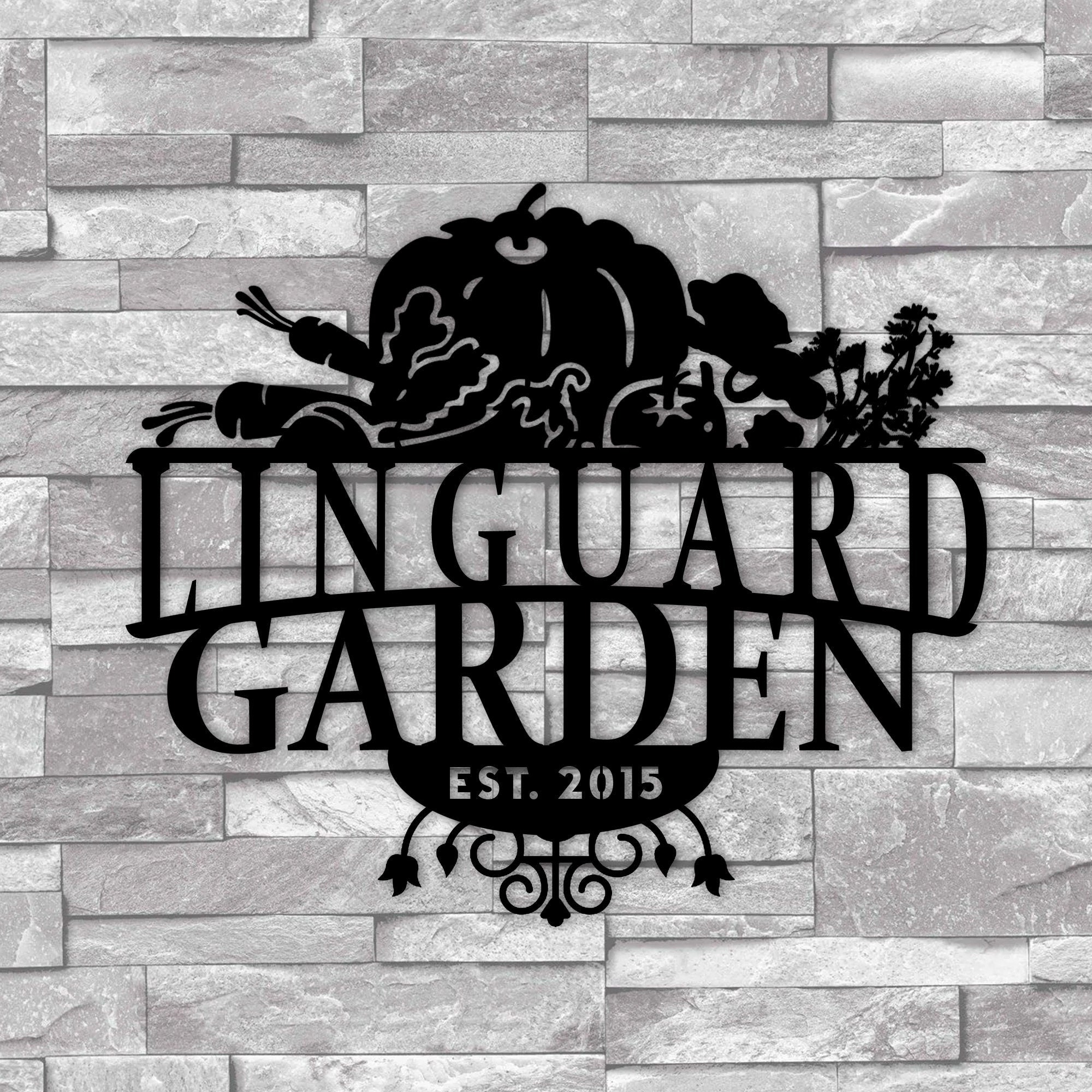 Personalized House Garden Metal Name Sign, Custom Vegan and Fruit Figures Metal Name Sign, Christmas Gift, Home Garden Entry Metal Sign