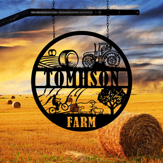 Personalized Metal Farm Sign, Custom Ranch House Metal Sign, Unique Birthday Gift, Christmas Gift for Dad, Easy To Hang, Customize Wall Art
