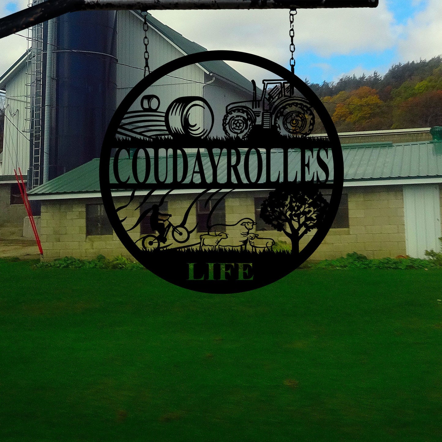 Personalized Metal Farm Sign, Custom Ranch House Metal Sign, Unique Birthday Gift, Christmas Gift for Dad, Easy To Hang, Customize Wall Art