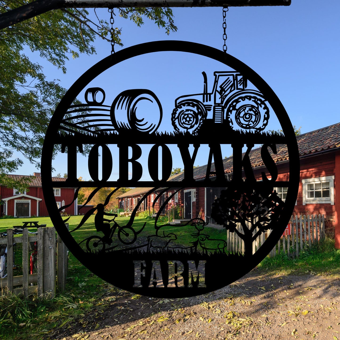 Personalized Metal Farm Sign, Custom Ranch House Metal Sign, Unique Birthday Gift, Christmas Gift for Dad, Easy To Hang, Customize Wall Art