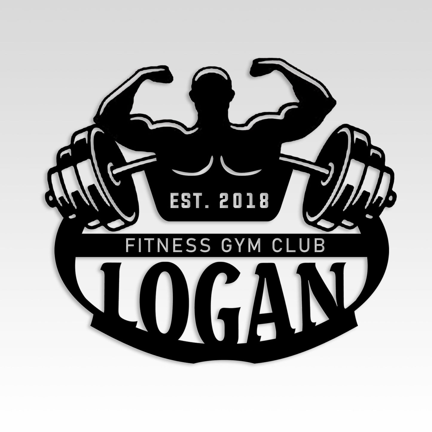 Personalized Hantel Gym Sign, Custom Gym  Metal Wall Decor, Individual Fitness Sports Wall Decor, Metal Gym Decor Sign, Bodybuilder Gift