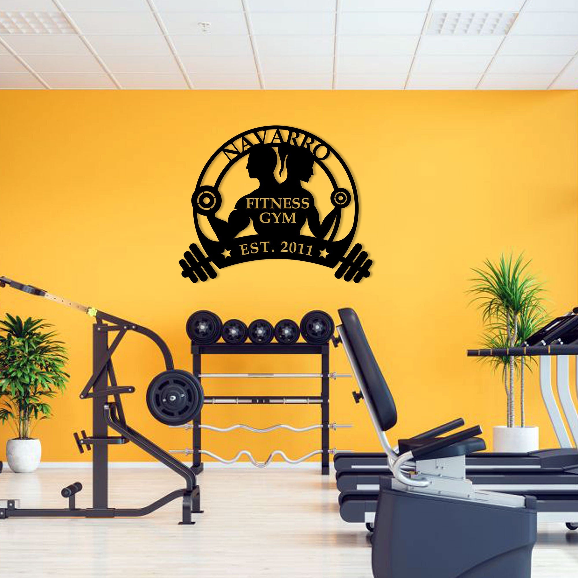 Personalized Metal Gym Sign, Custom Fitness Metal Wall Decor, Body Builder Lovers Gift, Gym Custom Unique Metal Wall Art, Christmas Gift