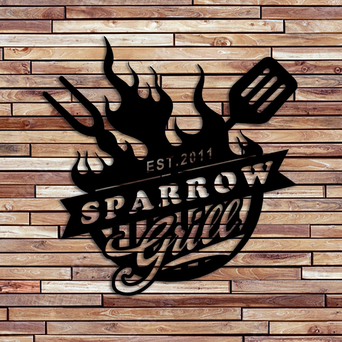 Personalized Metal Grill Garden Name Sign, Custom Metal BBQ Name Sign, Kitchen Metal Name Sign, Gift For Chef, Welcome Sign, Christmas Gift