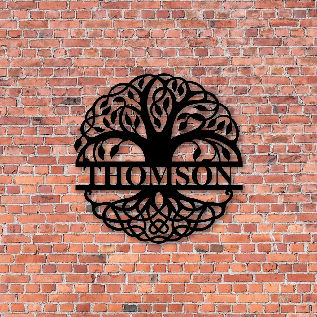 Custom Tree of Life Name Sign, Personalized Monogram Name Sign, Unique House Entry Metal Sign, Valentines Day Gift, Easy to Hang