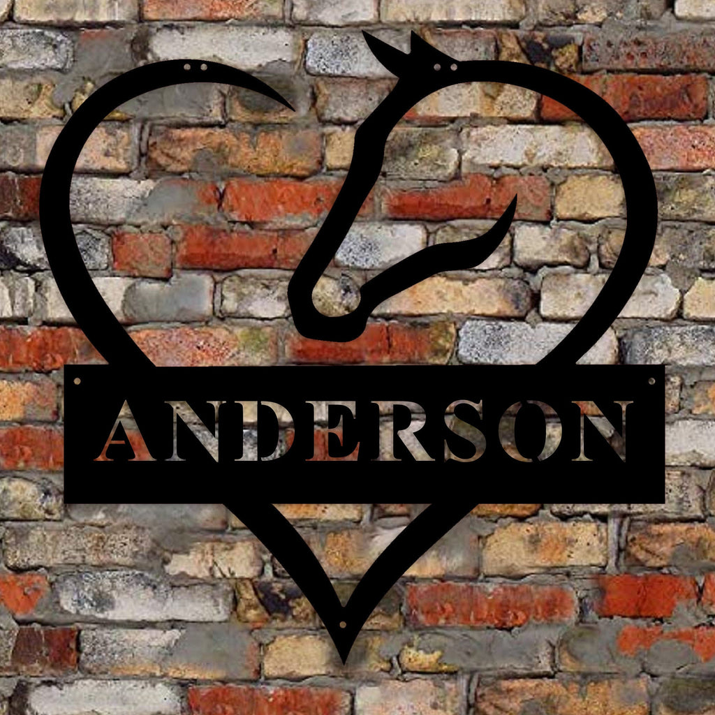Personalized Horse Wall Art, Custom Family Name Sign, Welcome Sign, Custom House Sign, Modern Outdoor Sign, Last Name Sign