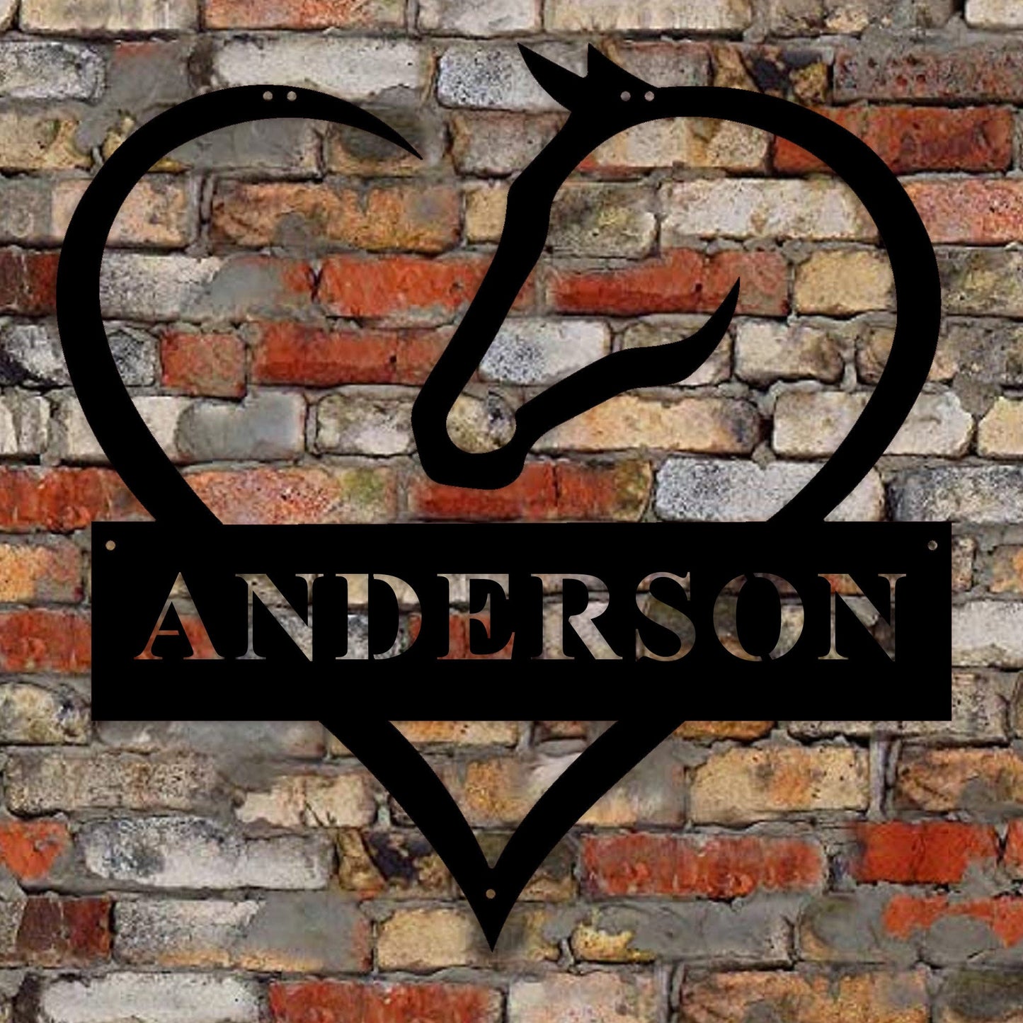 Personalized Horse Wall Art, Custom Family Name Sign, Welcome Sign, Custom House Sign, Modern Outdoor Sign, Last Name Sign