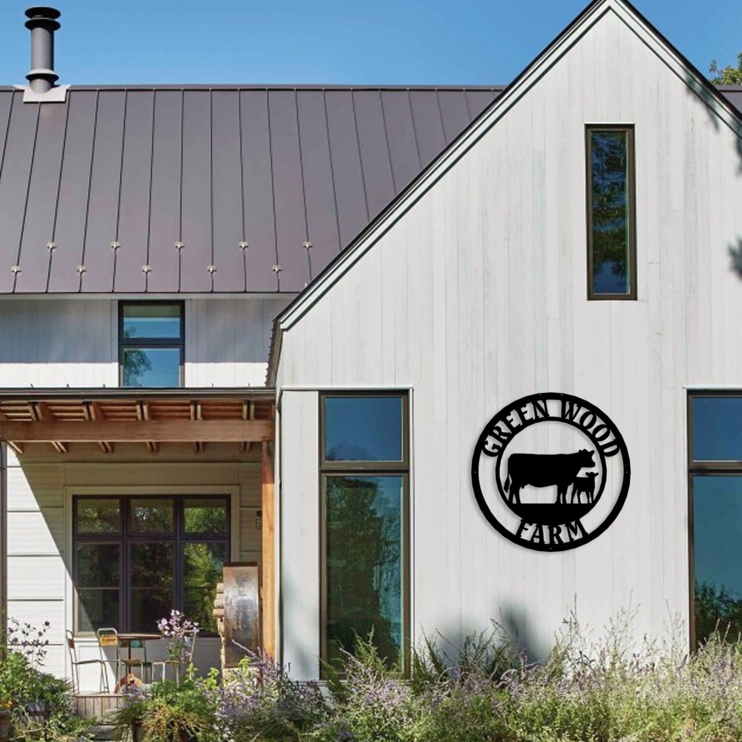 Personalized Cow Farm House Name Sign, Custom Metal Cow Ranch Name Sign, Unique Birthday Gift, Porch Metal Wall Art, Christmas Gift