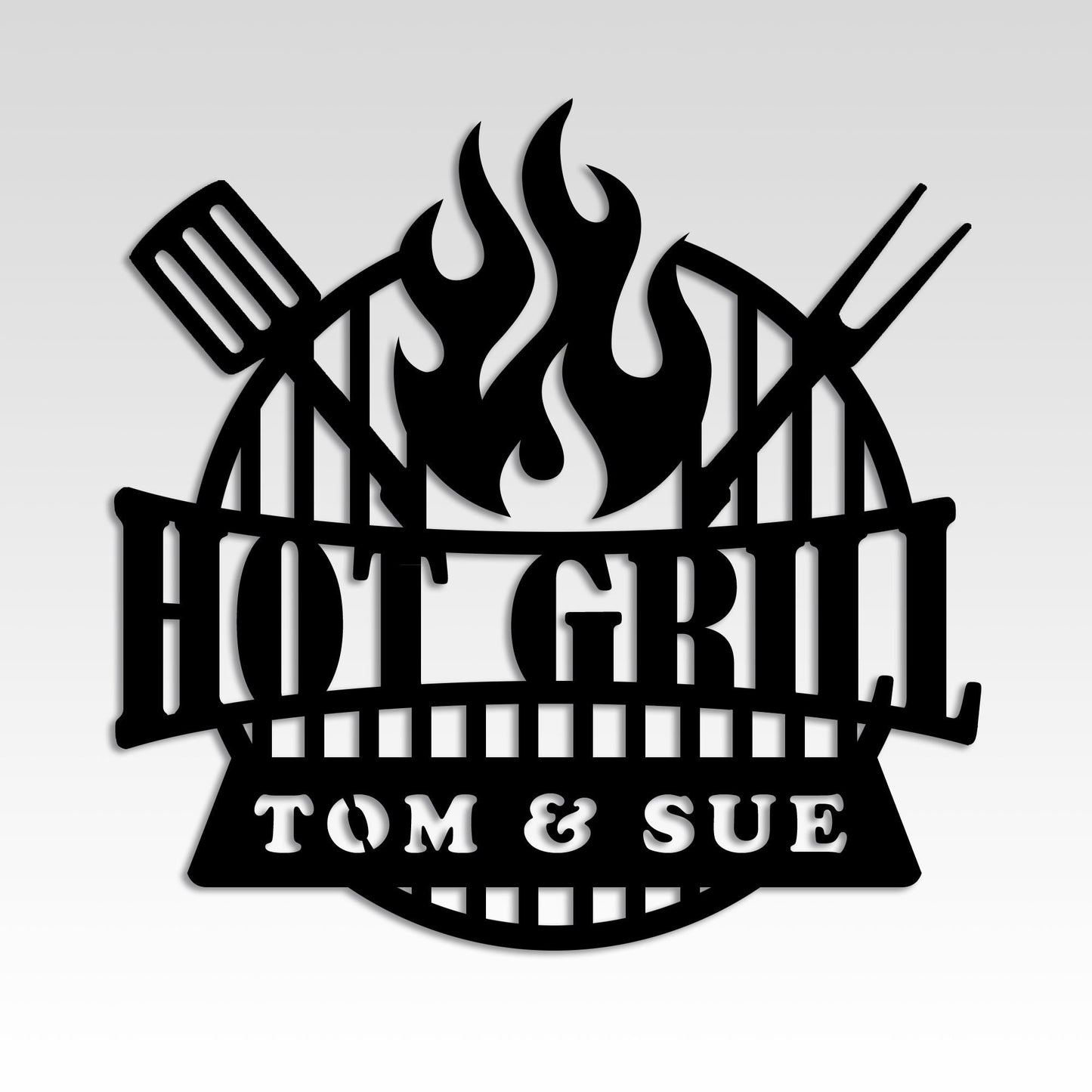 Personalized Grill Metal Wall Decor, Custom Metal Bar Sign, Metal Large BBQ Sign, Custom Grill Sign, Bar And Grill Sign, Last Name Sign