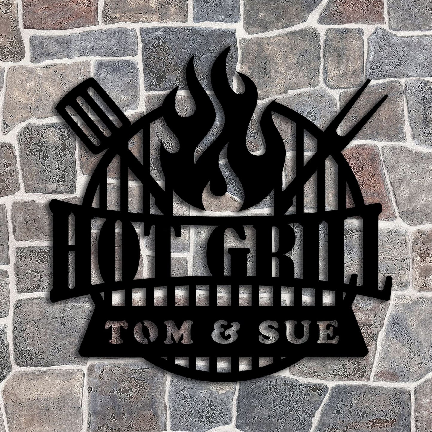Personalized Grill Metal Wall Decor, Custom Metal Bar Sign, Metal Large BBQ Sign, Custom Grill Sign, Bar And Grill Sign, Last Name Sign