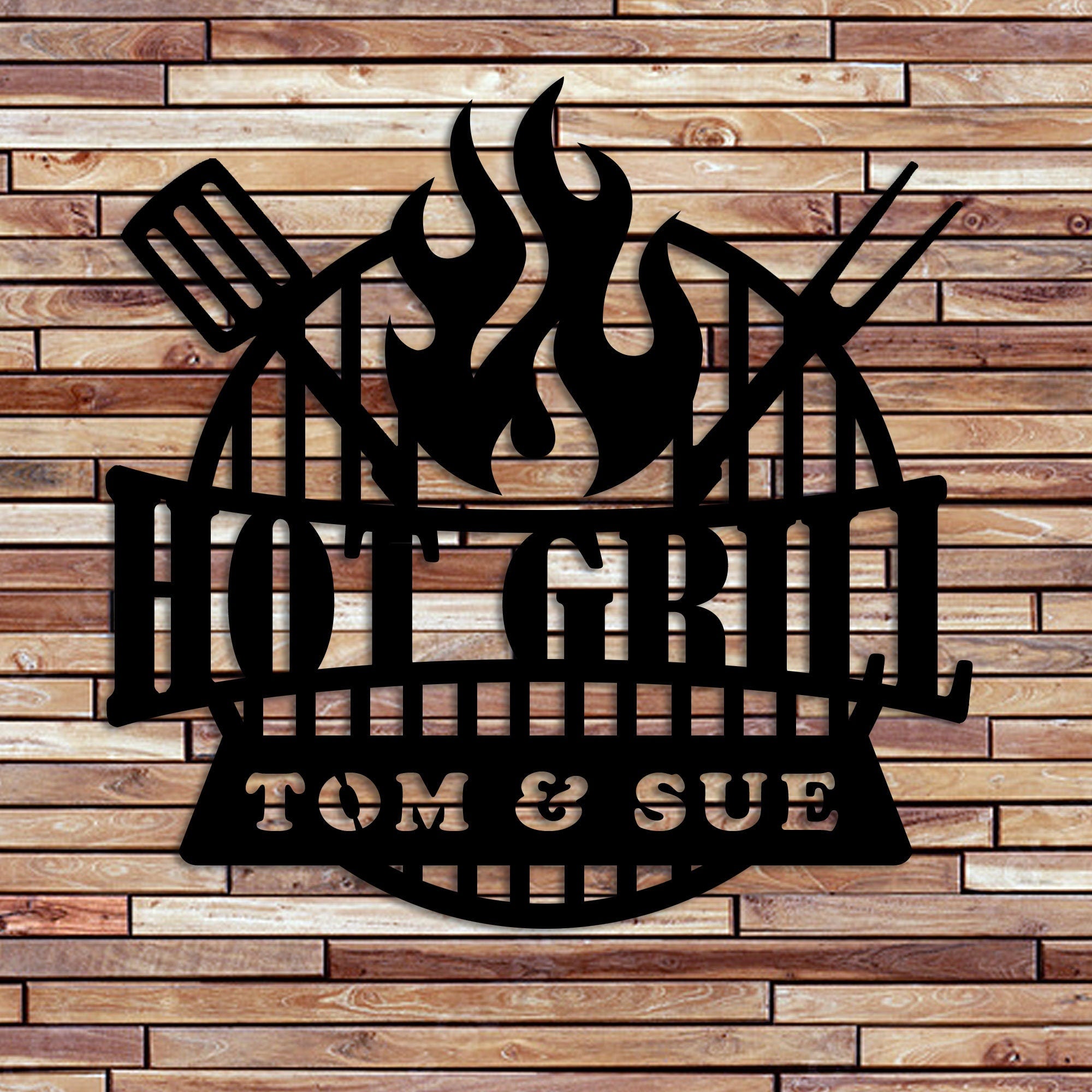 Personalized Grill Metal Wall Decor, Custom Metal Bar Sign, Metal Large BBQ Sign, Custom Grill Sign, Bar And Grill Sign, Last Name Sign