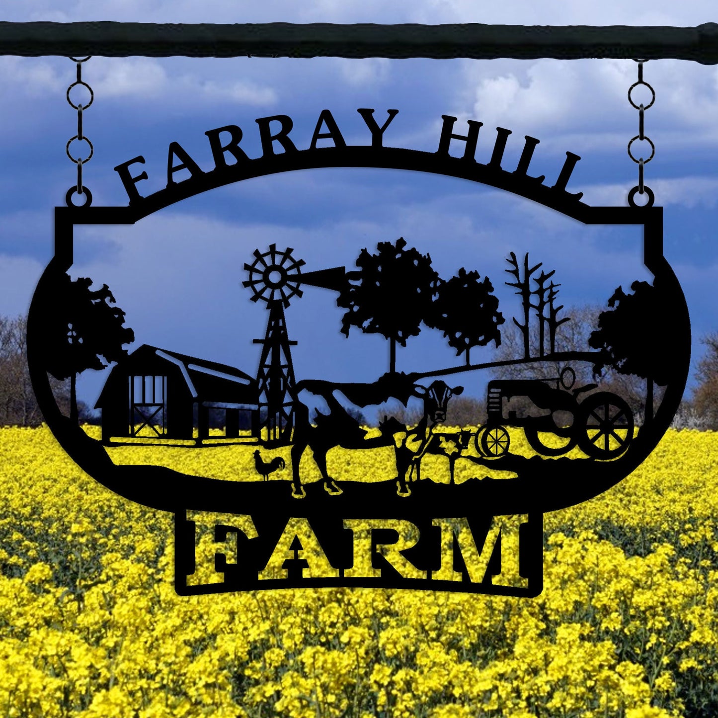 Personalized Metal Farmhouse Sign, Custom Metal Cow Ranch Name Sign, Unique Birthday Gift, Ranch House Entry Metal Sign, Christmas Gift