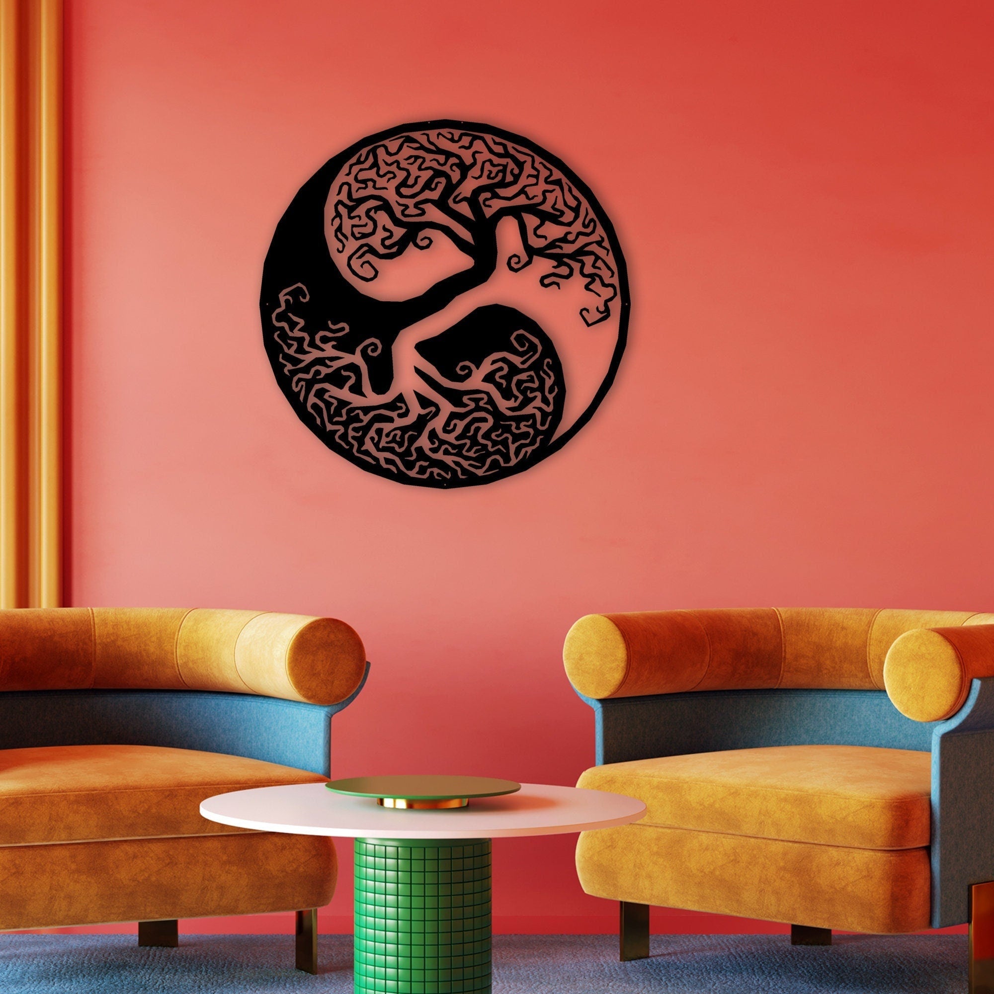 Tree Of Life Metal Wall Art, Ying Yang Tree Of Life Metal Decor, Yoga Lovers Birthday Gift, Livingroom Wall Art, Christmas Gift for Mom