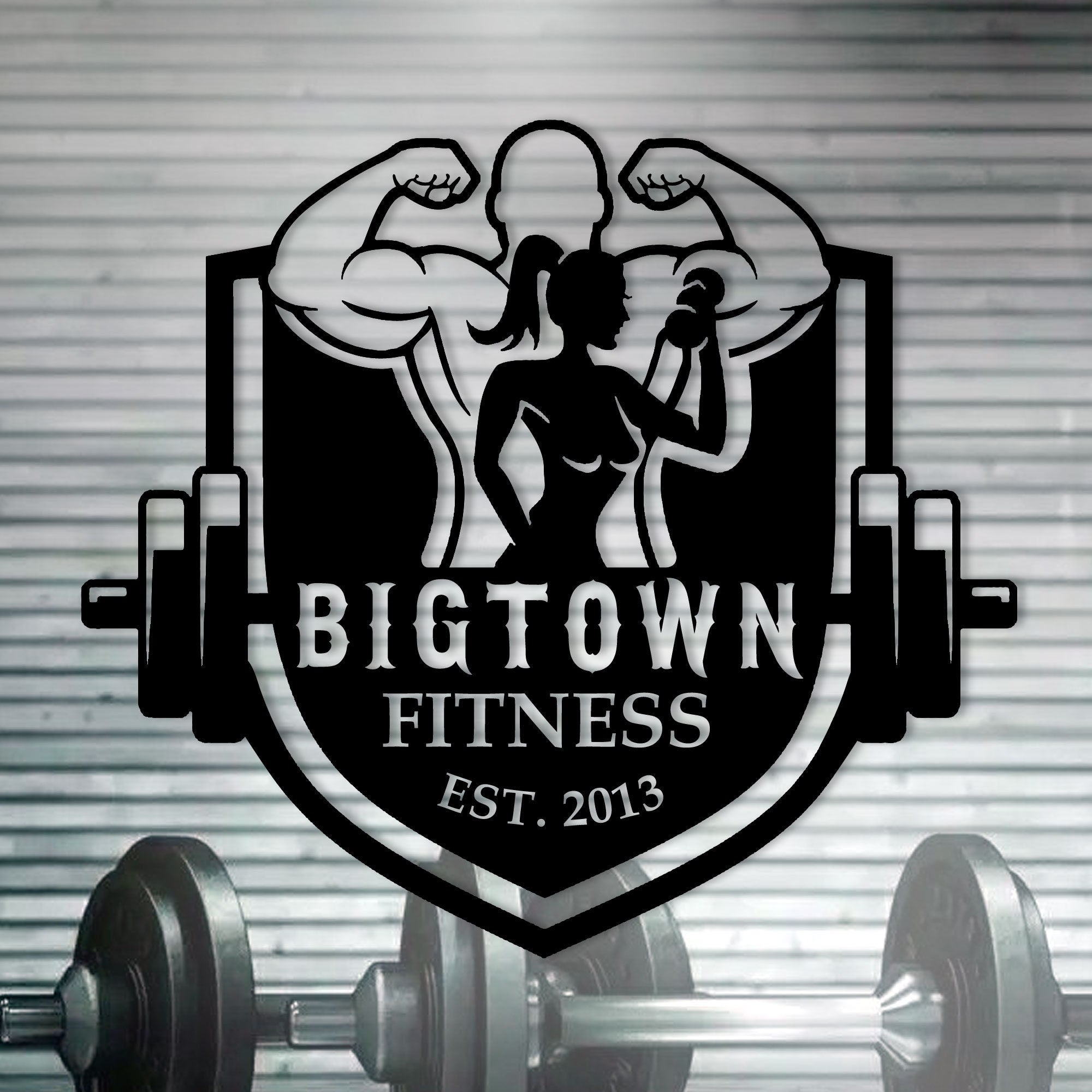 Customized Metal Gym Name Sign, Personalized Sports Room Wall Art, Unique Fitness Wall Sign, Gym Lovers Unique Gift, Christmas Gift For Dad