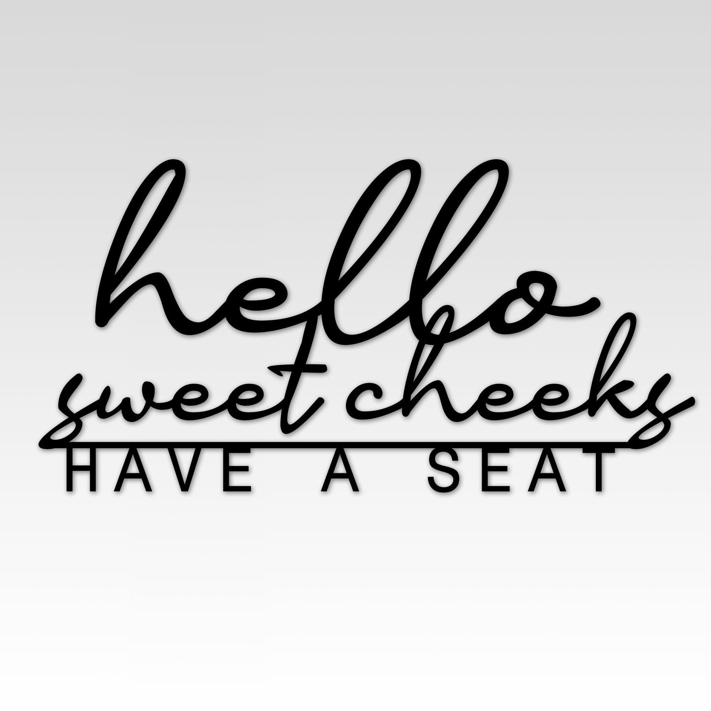 Personalized Hello Sweet Cheeks Sign, Modern Custom Wall Art for House, Christmas Gift, Unique Birthday Gift, Bathroom Metal Wall Art