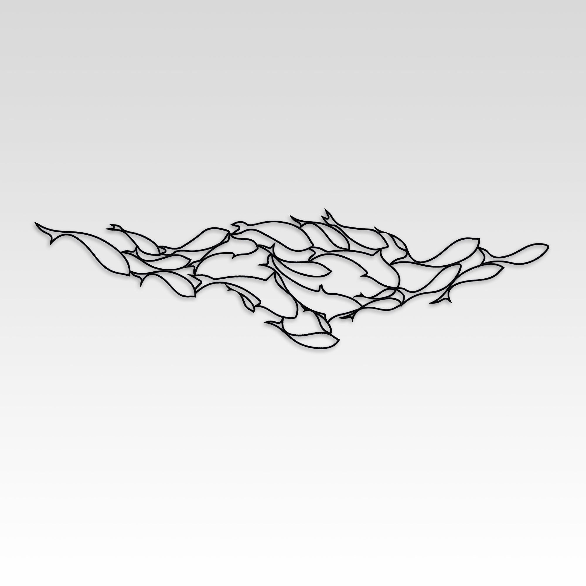 School of Fish Metal Line Art, Ocean Lovers Metal Wall Art, Pool entry metal wall art, Beach club metal wall art, Christmas Gift, Best Gift