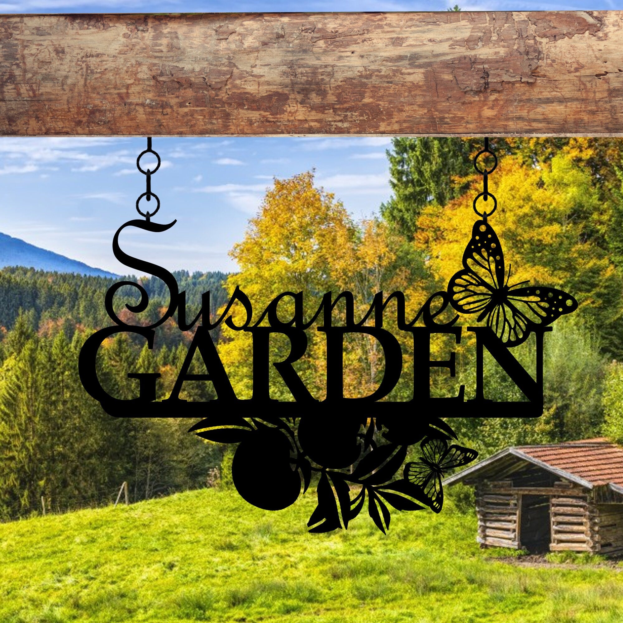 Personalized Garden Name Sign, Custom Villa Name Sign, Custom Gardening Sign, Unique Gardner Gift, Modern Greenhouse Sign