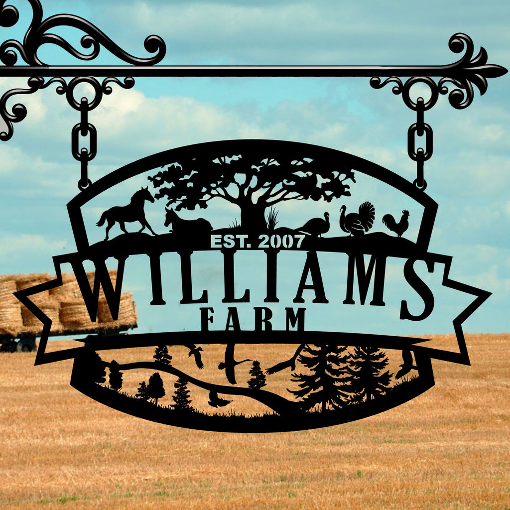 Personalized Farm Name Sign, Custom Ranch Entry Sign, Unique Birthday Gift, Gift For Family, Anniversary Gift, Custom Barn Name Metal Sign
