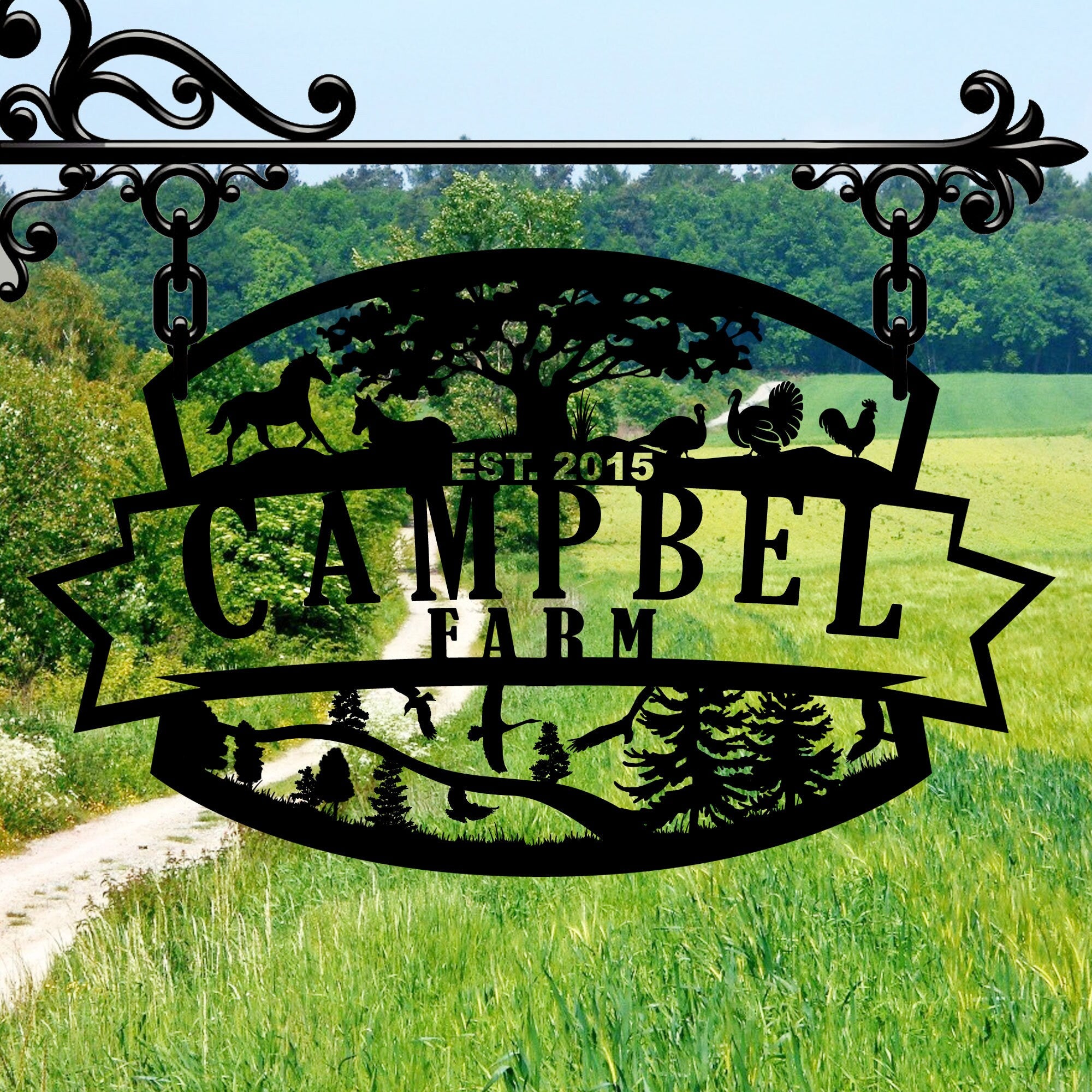 Personalized Farm Name Sign, Custom Ranch Entry Sign, Unique Birthday Gift, Gift For Family, Anniversary Gift, Custom Barn Name Metal Sign