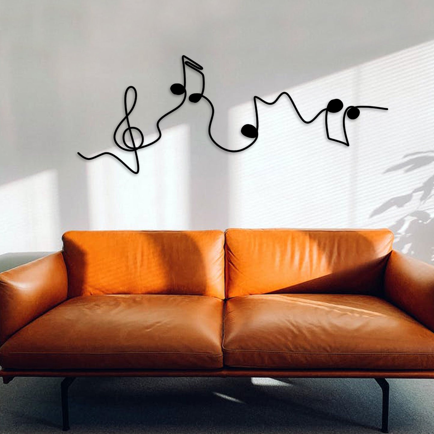 Music Notes Metal Wall Art, Treble Clef Line Wall Decor, Music Lovers Birthday Gift, Valentines Day Gift, Music Room Metal Wall Art