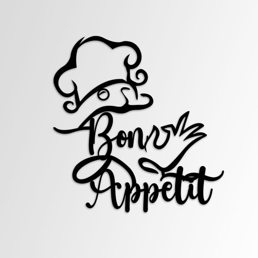 Bon Appetit Sign, Unique Cafe Sign, Trendy Restaurant Sign, Metal Bon Appetit Sing, Kitchen Sign, Chef Sign, Dining Room Sign