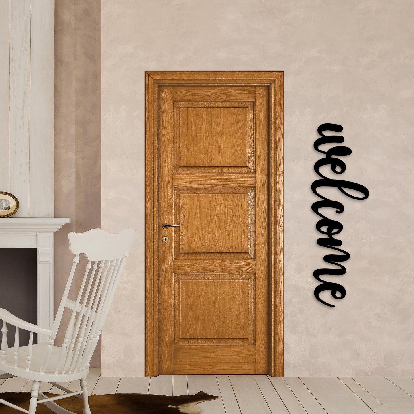 Metal Welcome Sign, Modern Front Door Sign, Premium Front Porch Decor, Home Entry Metal Wall Decor, Christmas Gift, Office Entry Wall Art