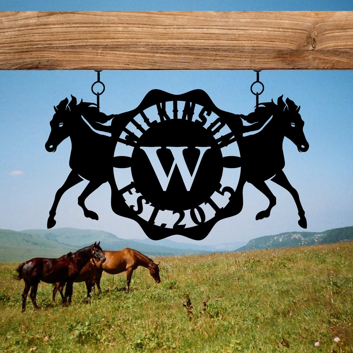 Personalized Metal Horse Ranch Name Sign, Monogram Barn Name Sign, Personalized Barn Name Sign, Horse Lovers Birhtday Gift, Christmas Gift
