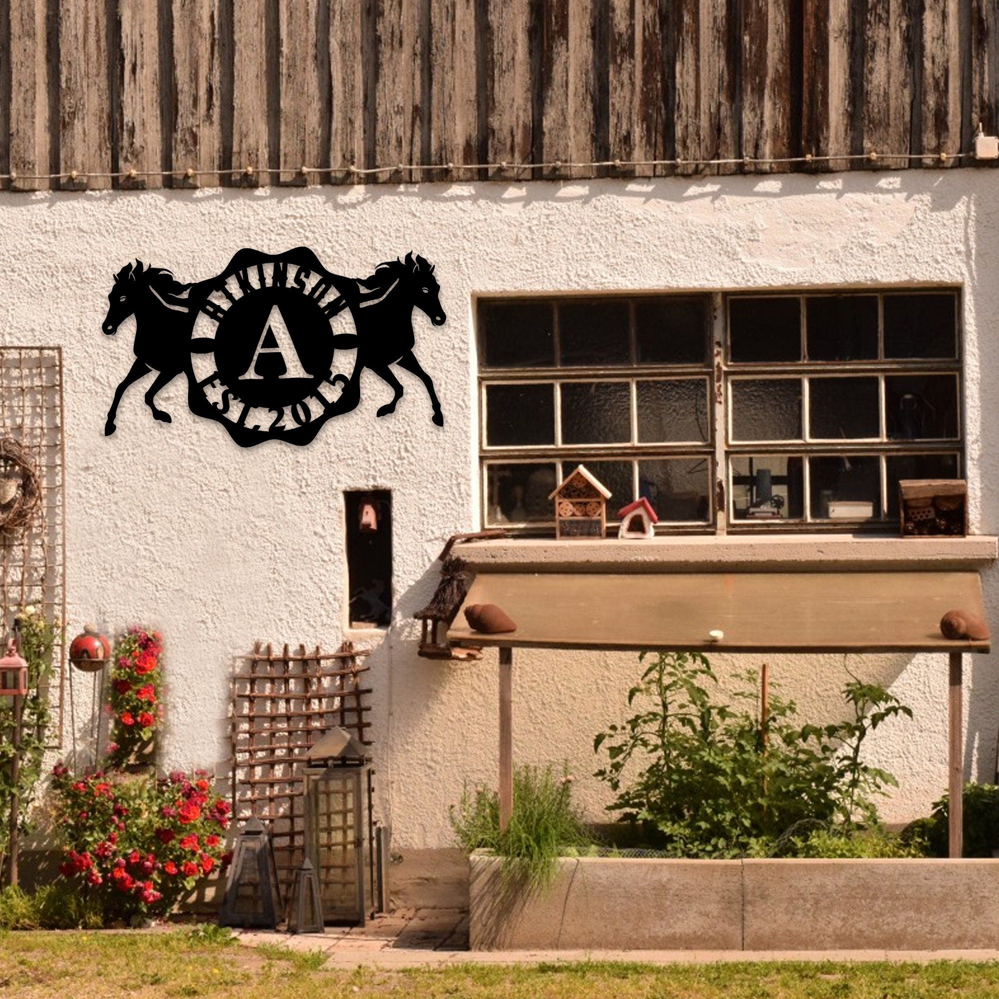 Personalized Metal Horse Ranch Name Sign, Monogram Barn Name Sign, Personalized Barn Name Sign, Horse Lovers Birhtday Gift, Christmas Gift