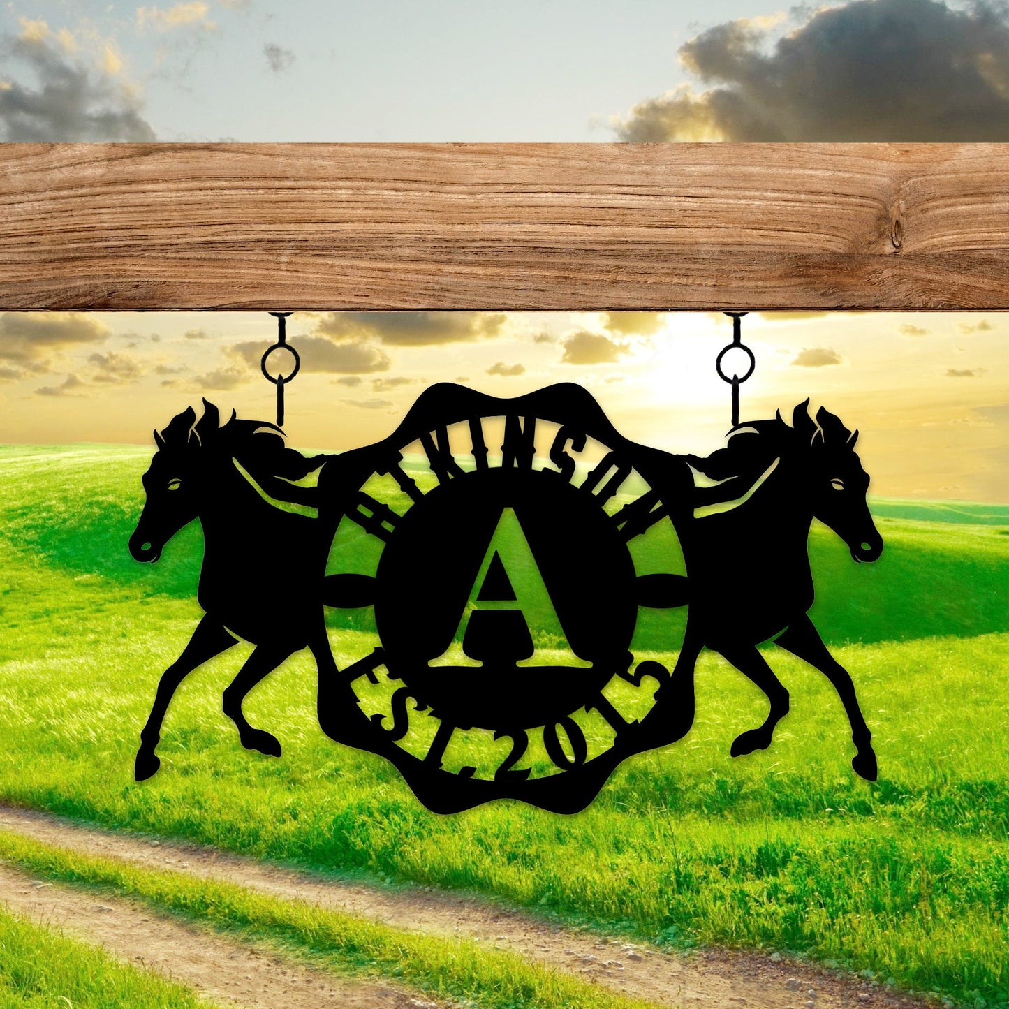 Personalized Metal Horse Ranch Name Sign, Monogram Barn Name Sign, Personalized Barn Name Sign, Horse Lovers Birhtday Gift, Christmas Gift